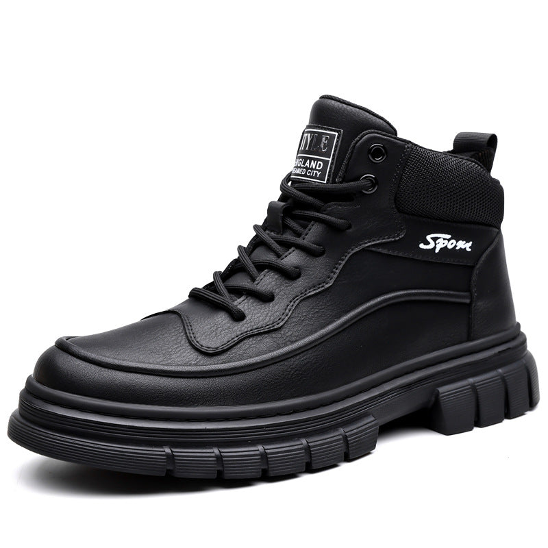 Men's High-Top Cotton Shoes 2026: New Winter Collection—Men's Outdoor Fleece-Lined, Warm Dr. Martens-Style Boots, Trendy, Non-Slip Work Boots