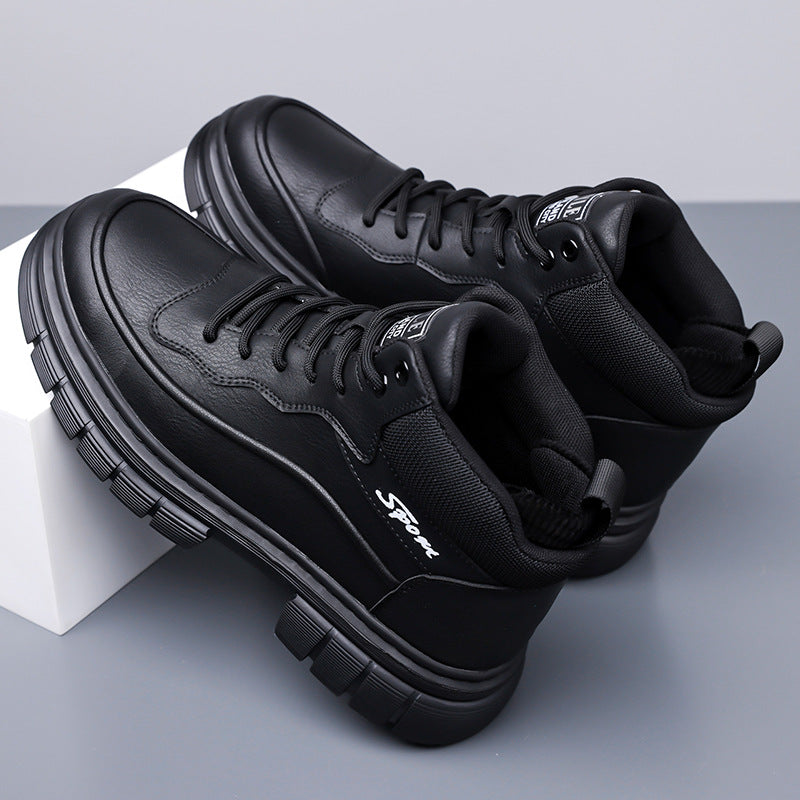 Men's High-Top Cotton Shoes 2026: New Winter Collection—Men's Outdoor Fleece-Lined, Warm Dr. Martens-Style Boots, Trendy, Non-Slip Work Boots