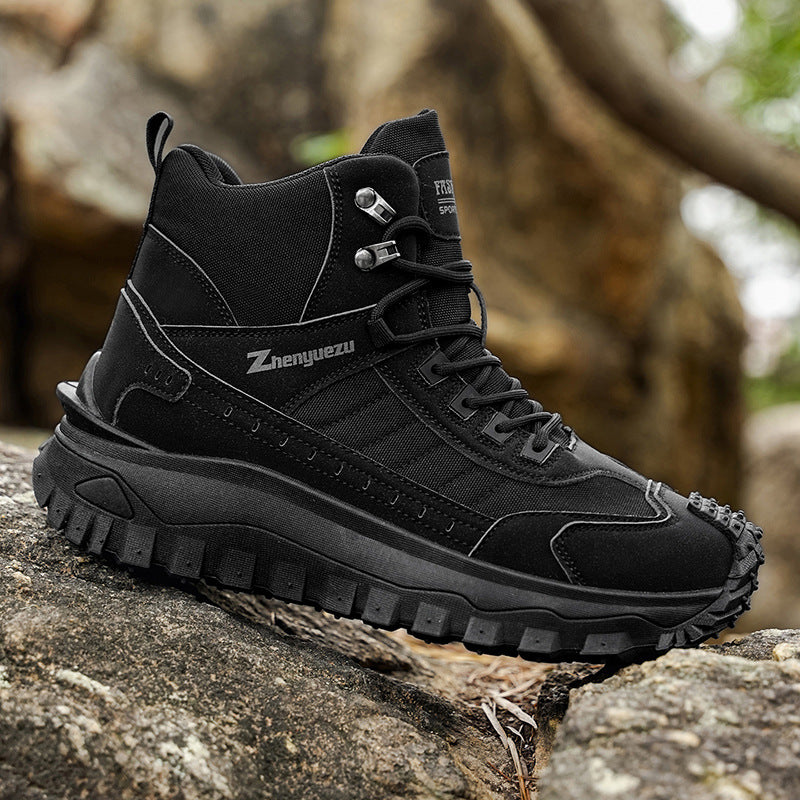 New Fall/Winter Plus-Size Men's Boots: Outdoor, Casual, Athletic, and Work-Style Shoes—Comfortable, Thick-Soled, Trendy, and Versatile Men's Footwear