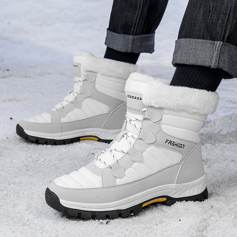 Fall/Winter Cross-Border Non-Slip Men's Outdoor High-Top Snow Boots;  Thickened, Warm Casual Cotton Shoes for Women