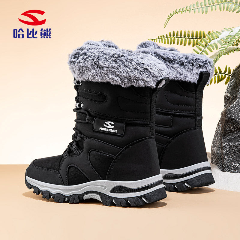 Habi Bear Adult Snow Boots: Men's Long-Pile Fleece Winter Boots, Women's Outdoor Thick-Lined Cotton Boots