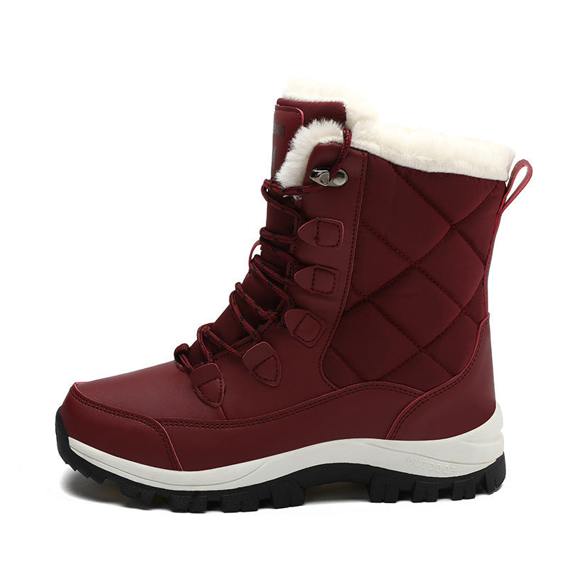 Winter Outdoor High-Top Fleece-Lined Warm Thick-Soled/ Snow Boots - New Fashionable Lightweight Cotton Boots for Women
