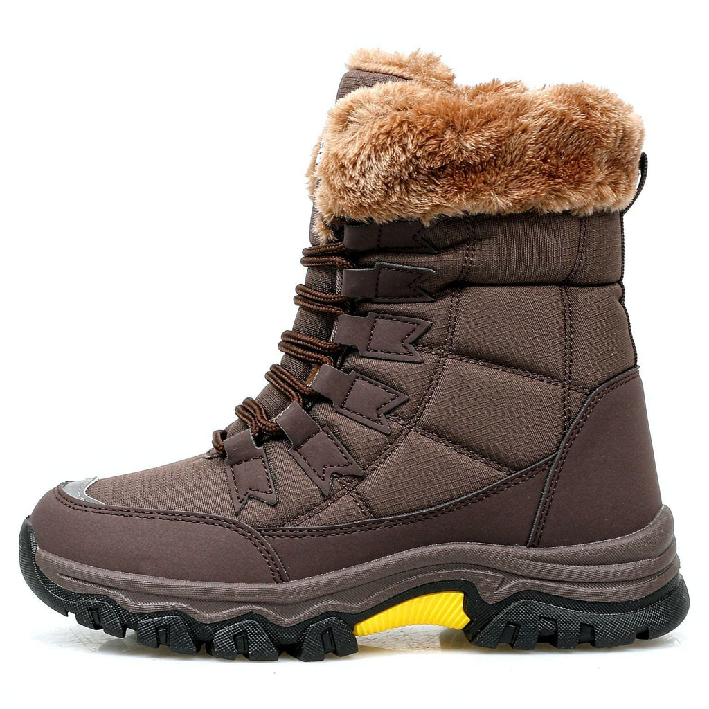 Women's Plus-Size Snow Boots for Outdoor Travel—Thick-Soled, High-Top, Fleece-Lined, Padded Cotton Mid-Calf Boots